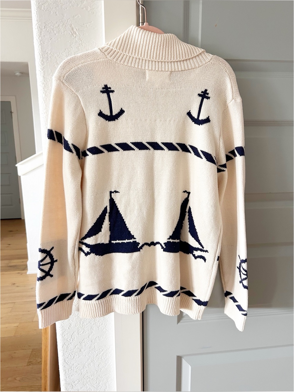 NWT Heartloom Trixie Anchor Boat Print Novelty Cardigan Beach Coastal Nautical - Picture 7 of 7